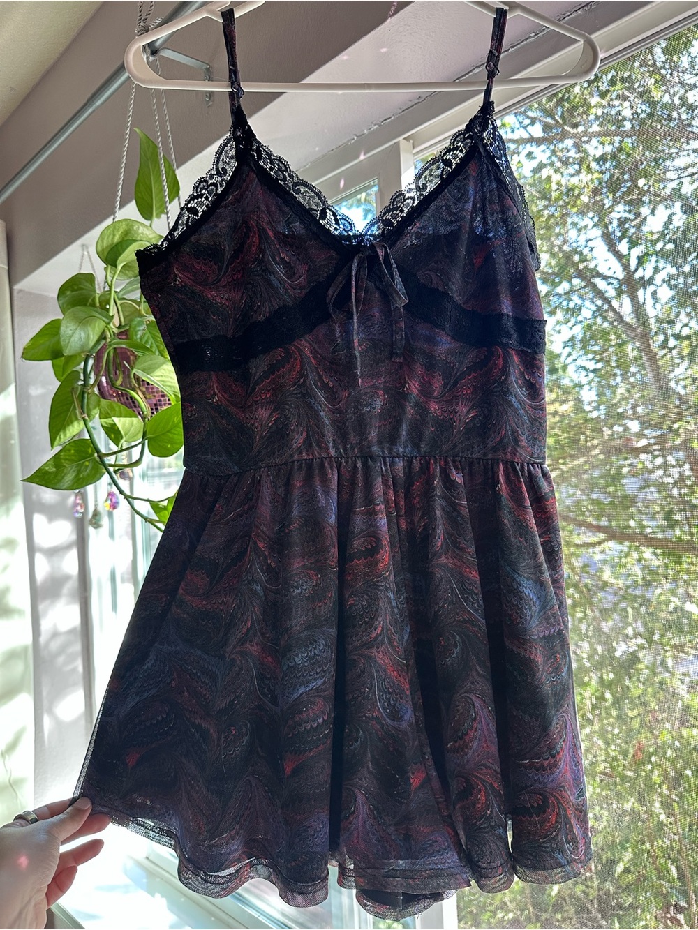 Urban Outfitters Black Lace-Trim Romper